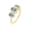 Thumbnail Image 2 of 9ct Yellow Gold Montana Blue Sapphire & 0.25ct Diamond Trilogy Ring