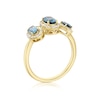 Thumbnail Image 3 of 9ct Yellow Gold Montana Blue Sapphire & 0.25ct Diamond Trilogy Ring