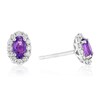 Thumbnail Image 1 of 9ct White Gold Amethyst & 0.20ct Diamond Halo Earrings