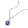 Thumbnail Image 2 of 9ct White Gold Amethyst & 0.15ct Diamond Halo Pendant
