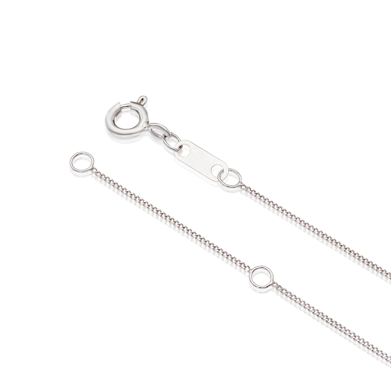 Main Image 3 of 9ct White Gold Emerald 0.15ct Diamond Pear Shaped Halo Pendant