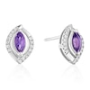 Thumbnail Image 1 of 9ct White Gold Amethyst & 0.10ct Diamond Stud Earrings