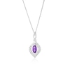 Thumbnail Image 1 of 9ct White Gold 18" Amethyst & Diamond Pendant