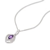 Thumbnail Image 2 of 9ct White Gold 18" Amethyst & Diamond Pendant