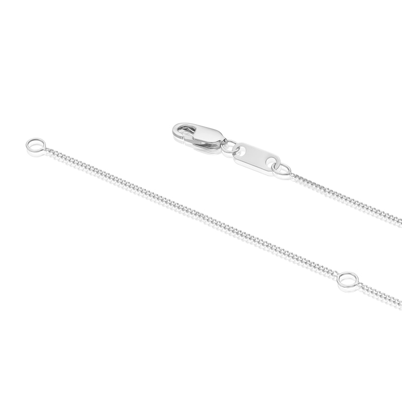 Main Image 3 of 9ct White Gold Aquamarine & 0.10ct Diamond Double Halo Pendant