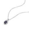 Thumbnail Image 2 of 9ct White Gold 18" Sapphire 0.10ct Diamond Halo Pendant