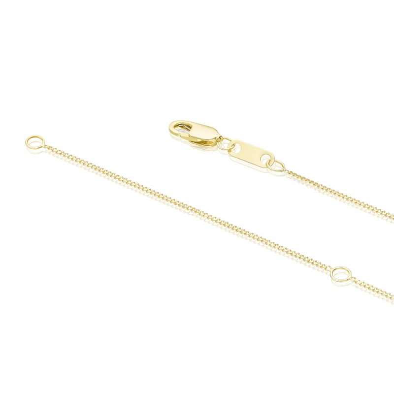 Main Image 3 of 9ct Yellow Gold Montana Blue Sapphire & 0.10ct Diamond Oval Shaped Necklace