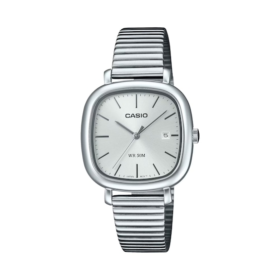 Women's Casio Ltp-B166d-7Avef Classic Analogue White Square Dial Stainless Steel Bracelet Watch