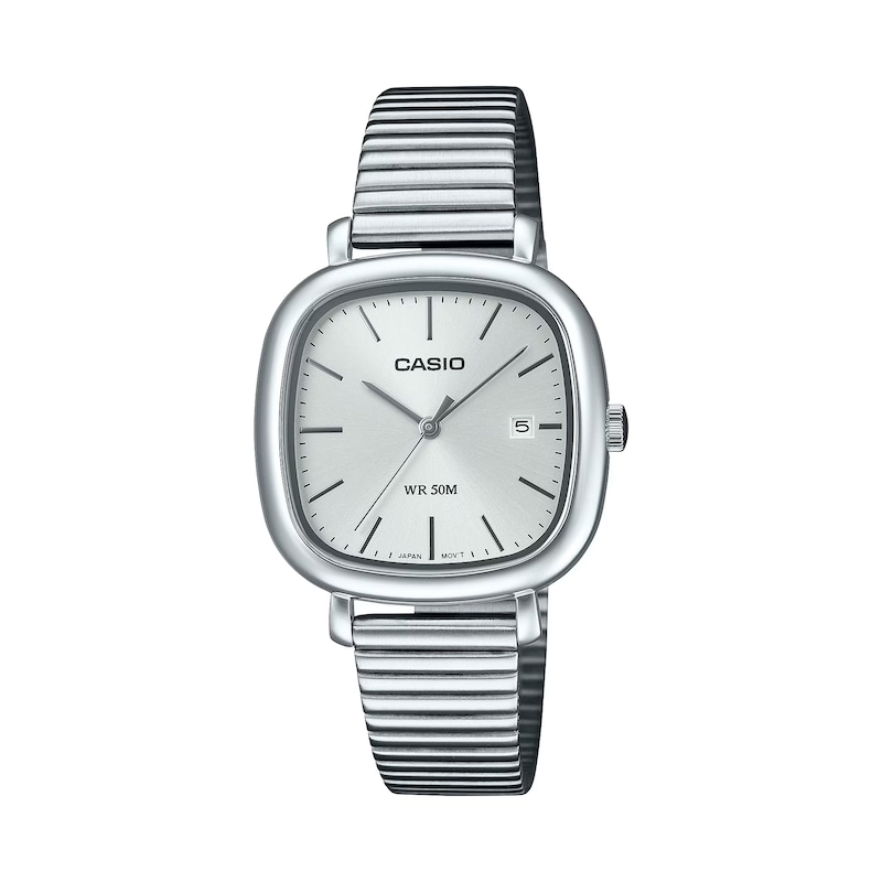 Main Image 1 of Casio LTP-B166D-7AVEF Classic Analogue White Square Dial Stainless Steel Bracelet Watch