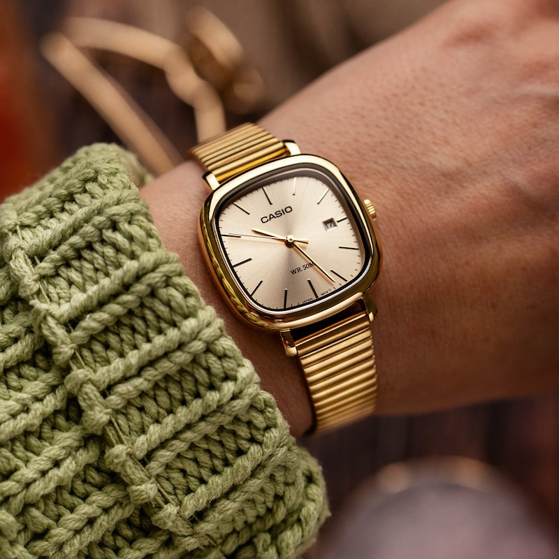 Main Image 3 of Casio LTP-B166G-9AVEF Classic Analogue Square Dial Gold-Tone Bracelet Watch