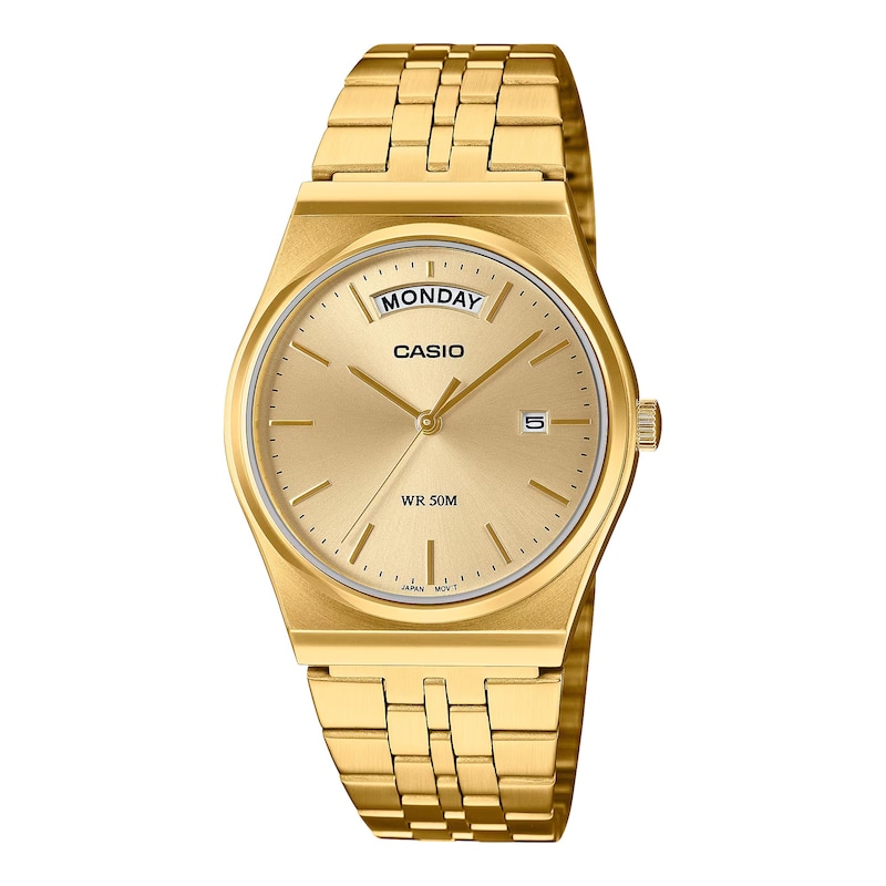 Main Image 1 of Casio MTP-B146G-9AVEF Classic Analogue Gold-tone Dial Golden Bracelet Watch
