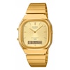 Thumbnail Image 1 of Casio AQ-240E-9AVEF Vintage Gold-Tone Dual Display Square Dial Bracelet Watch