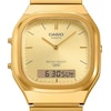 Thumbnail Image 3 of Casio AQ-240E-9AVEF Vintage Gold-Tone Dual Display Square Dial Bracelet Watch