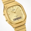 Thumbnail Image 4 of Casio AQ-240E-9AVEF Vintage Gold-Tone Dual Display Square Dial Bracelet Watch