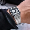 Thumbnail Image 6 of Casio A130WE-1AEF Retro Vintage Black Square Dial & Stainless Steel  Watch