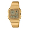 Thumbnail Image 1 of Casio A130WEG-9AEF Retro Vintage Square Dial & Gold-Tone Bracelet Watch