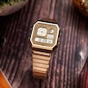 Thumbnail Image 4 of Casio A130WEG-9AEF Retro Vintage Square Dial & Gold-Tone Bracelet Watch