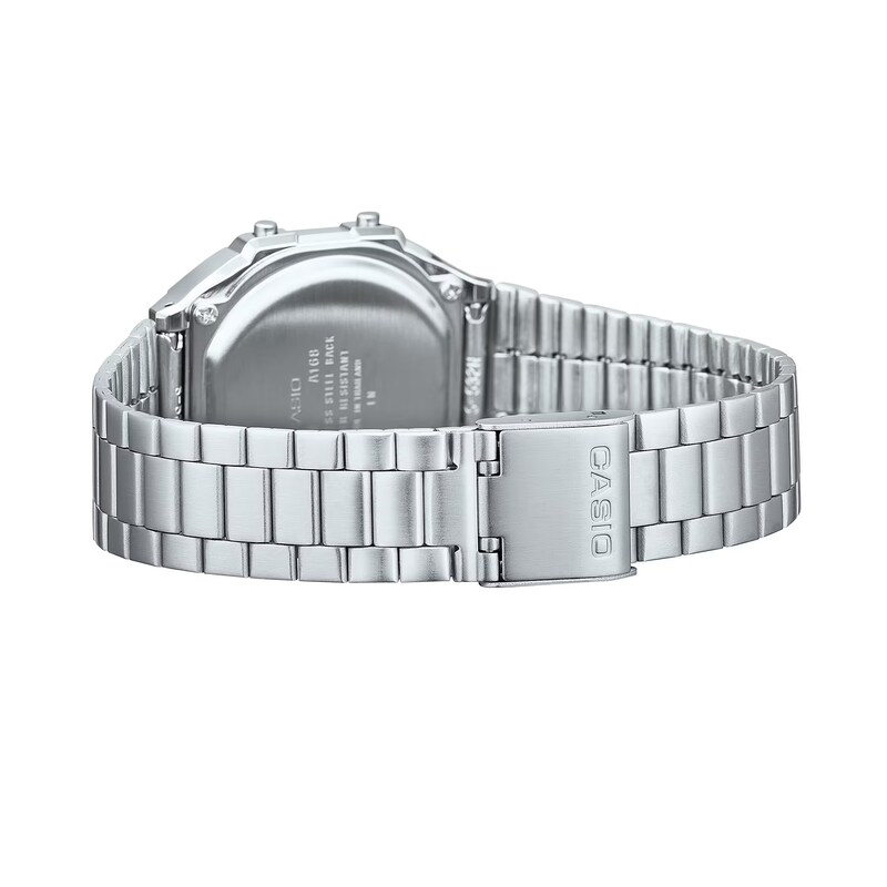 Main Image 7 of Casio A168WA-1YES Vintage Stainless Steel Bracelet Watch