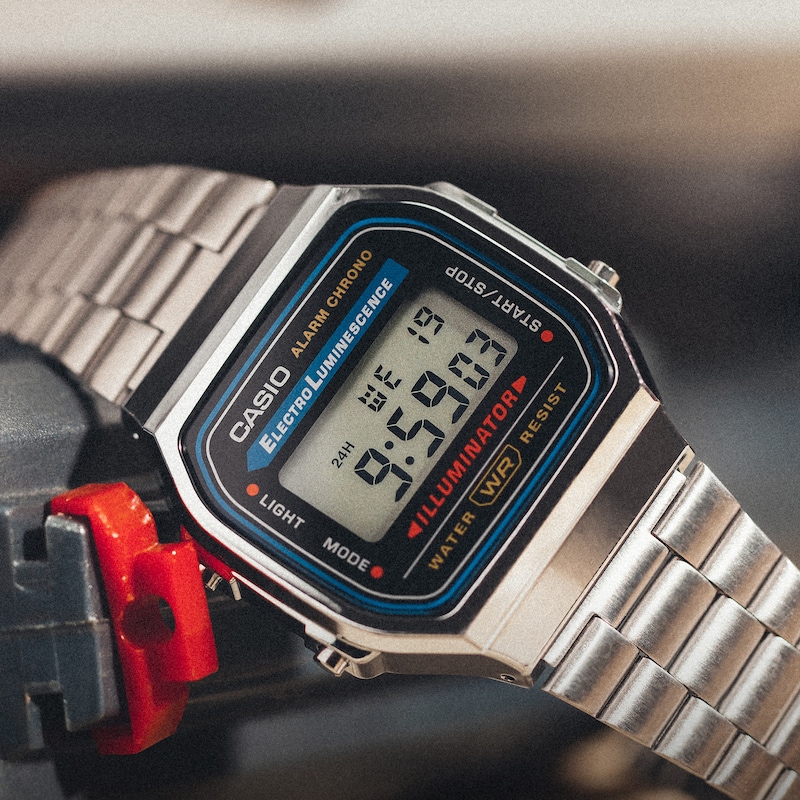 Main Image 9 of Casio A168WA-1YES Vintage Stainless Steel Bracelet Watch