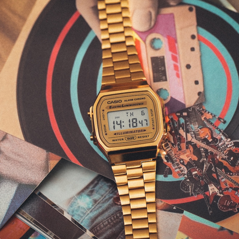 Main Image 7 of Casio A168WG-9EF Vintage Gold Tone Bracelet Watch