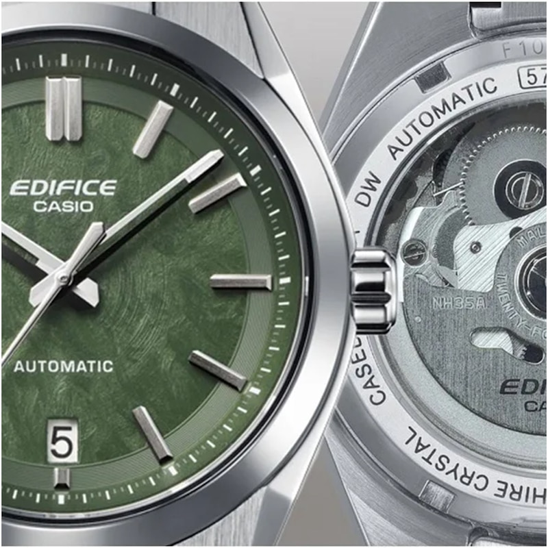 Main Image 2 of Casio Edifice EFK-100D-3AEF Mechanical Green Dial Stainless Steel Watch