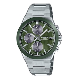 Edifice EFS-S650D-3AEF Ceramic Bezel Green Dial Stainless Steel Solar Watch