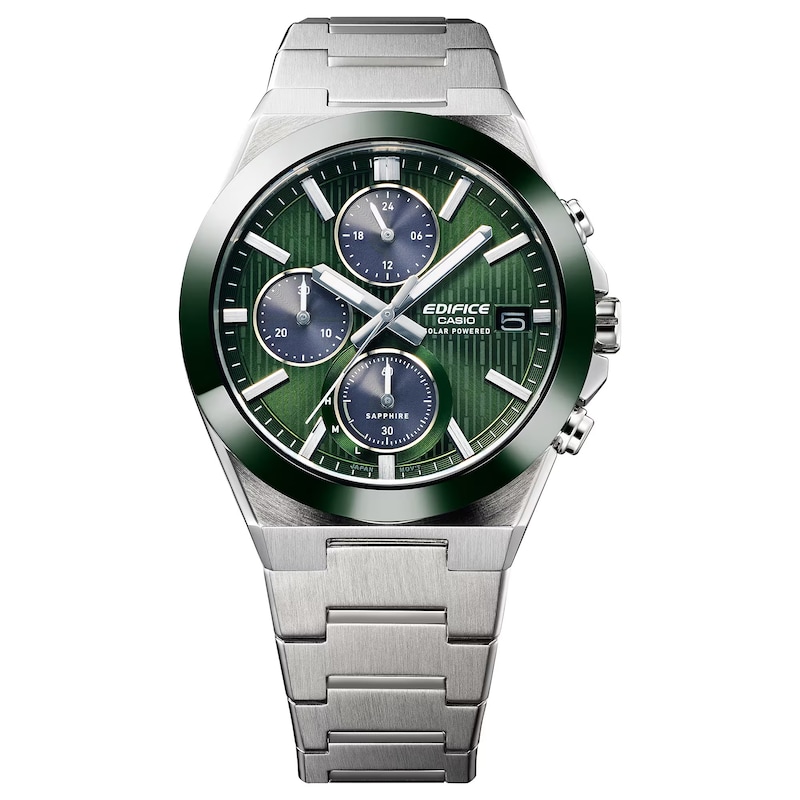 Main Image 2 of Casio Edifice EFS-S650D-3AEF Ceramic Bezel Green Dial Stainless Steel Solar Watch