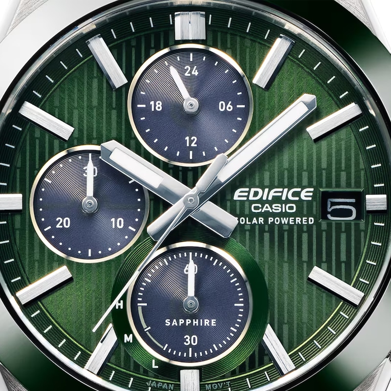 Main Image 3 of Casio Edifice EFS-S650D-3AEF Ceramic Bezel Green Dial Stainless Steel Solar Watch