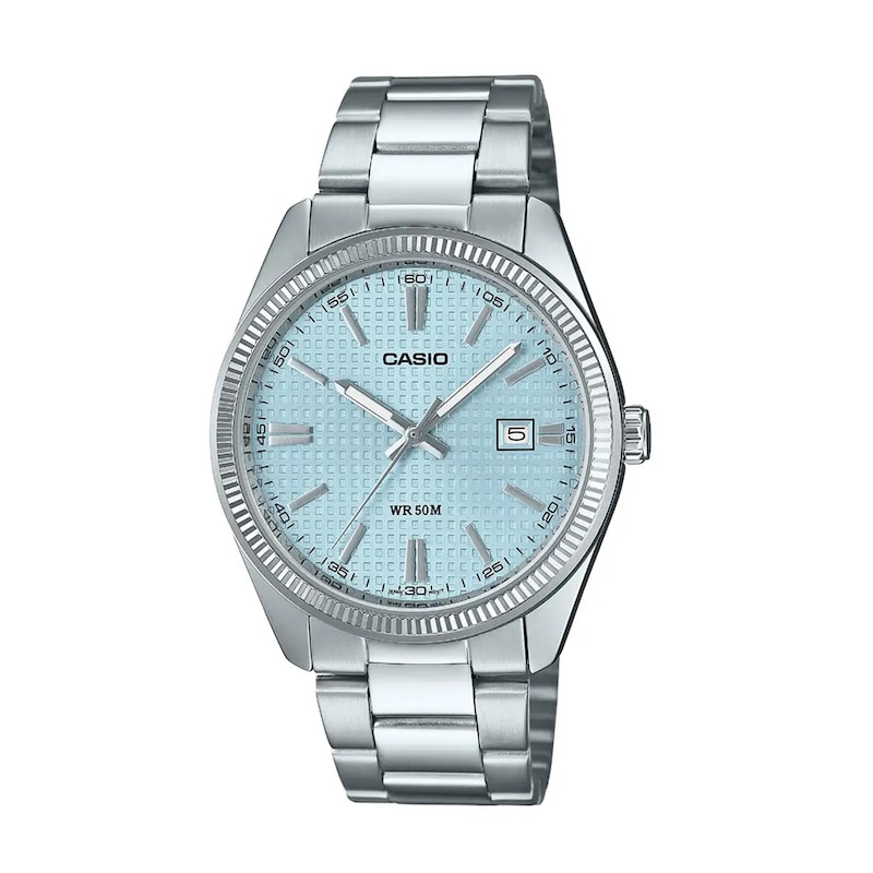 Main Image 1 of Casio Analogue Light Blue Dial Silver Tone Stainless Steel Watch