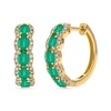 Thumbnail Image 1 of Le Vian 14ct Yellow Gold Costa Smeralda Emerald & Nude 0.40ct Diamond Hoop Earrings