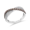 Thumbnail Image 1 of Le Vian 14ct White Gold Chocolate & Nude 0.80ct Diamond Crossover Ring