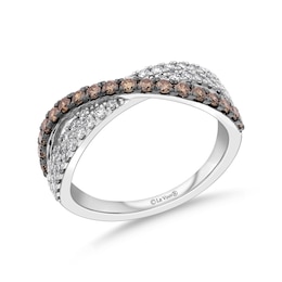 Le Vian 14ct White Gold Chocolate & Nude 0.80ct Diamond Crossover Ring