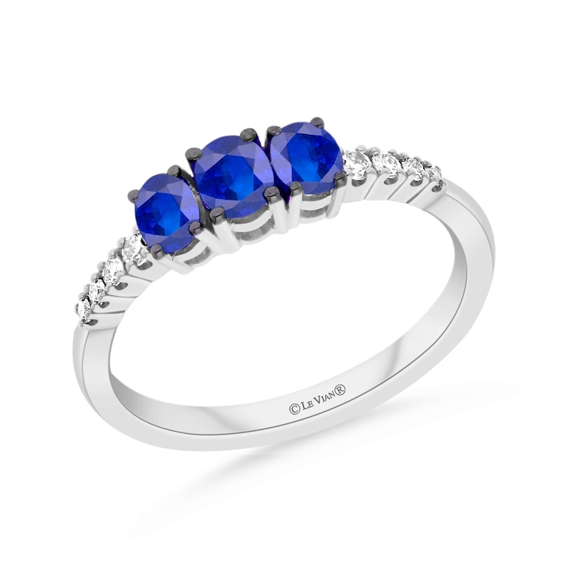 Main Image 1 of Le Vian 14ct White Gold Blueberry Sapphire & Diamond Trilogy Ring