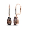 Thumbnail Image 1 of Le Vian 14ct Rose Gold Chocolate Quartz & 0.20ct Diamond Hoop Earrings