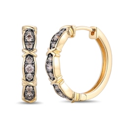 Le Vian Chocolatier 14ct Yellow Gold Chocolate 0.40ct Diamond Hoop Earrings
