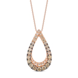 Le Vian 14ct Rose Gold Ombré Open 0.60ct Diamond Pendant