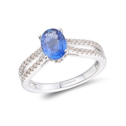 Le Vian Platinum Blueberry Sapphire & Nude 0.30ct Diamond Solitaire Ring