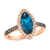 Thumbnail Image 1 of Le Vian 14ct Rose Gold Deep Sea Blue Topaz & 0.30ct Diamond Halo Ring