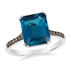 Thumbnail Image 1 of Le Vian 14ct White Gold Deep Sea Blue Topaz & 0.30ct Diamond Solitaire Ring