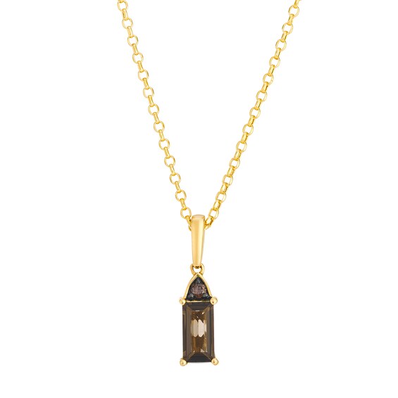 Le Vian Chocolatier 14ct Yellow Gold Chocolate Smokey Quartz and Diamond Pendant