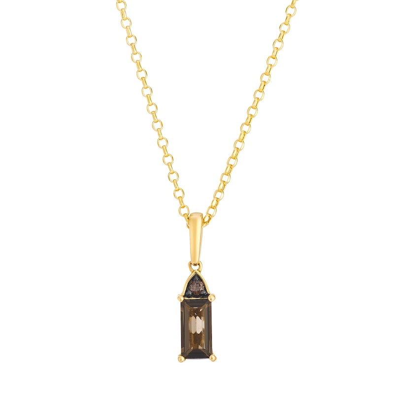 Main Image 1 of Le Vian Chocolatier 14ct Yellow Gold Chocolate Smokey Quartz & Diamond Pendant