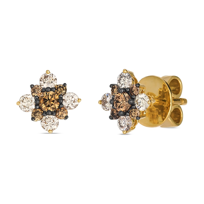 Main Image 1 of Le Vian 14ct Yellow Gold Chocolate & Nude 0.50ct Diamond Stud Earrings