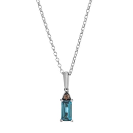 Le Vian Chocolatier 14ct White Gold Deep Sea Blue Topaz & Chocolate Diamond Pendant
