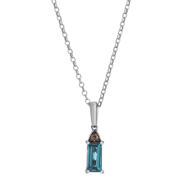 Main Image 1 of Le Vian Chocolatier 14ct White Gold Deep Sea Blue Topaz & Chocolate Diamond Pendant