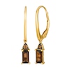 Thumbnail Image 1 of Le Vian Chocolatier 14ct Yellow Gold Chocolate Quartz & Diamond Hoop Earrings