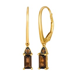 Le Vian Chocolatier 14ct Yellow Gold Chocolate Quartz & Diamond Hoop Earrings