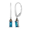 Thumbnail Image 1 of Le Vian Chocolatier 14ct White Gold Deep Sea Blue Topaz & Chocolate Diamond Hoop Earrings