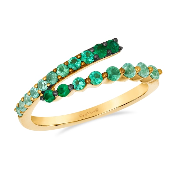Le Vian Ombre 14ct Yellow Gold Emerald Ombre Wrap Cocktail