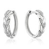 Thumbnail Image 1 of Sterling Silver 0.15ct Diamond Interlink Woven Hoop Earring