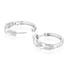 Thumbnail Image 2 of Sterling Silver 0.15ct Diamond Interlink Woven Hoop Earring